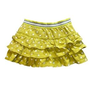 Boden Skort Skirt Shorts 3/4Y Polka Dot Tiered Ruffle Elastic‎ Waist